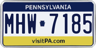 PA license plate MHW7185