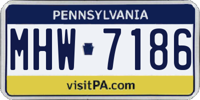 PA license plate MHW7186