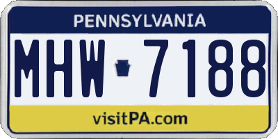 PA license plate MHW7188