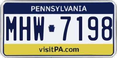 PA license plate MHW7198