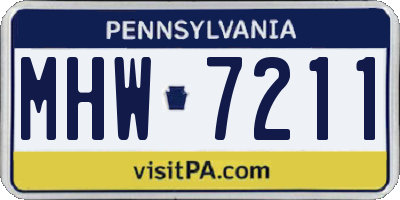 PA license plate MHW7211