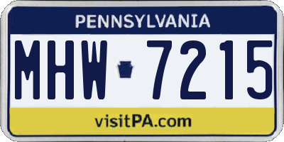 PA license plate MHW7215