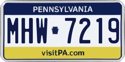 PA license plate MHW7219