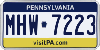 PA license plate MHW7223