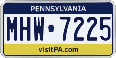 PA license plate MHW7225