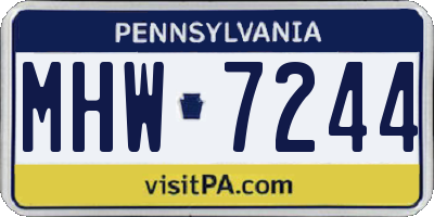 PA license plate MHW7244