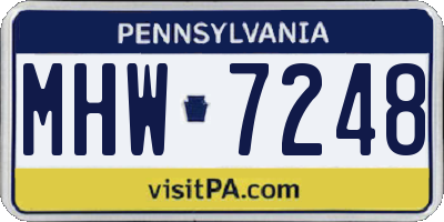 PA license plate MHW7248