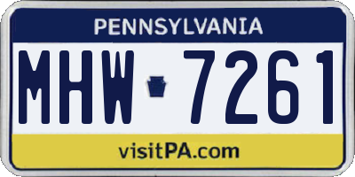 PA license plate MHW7261