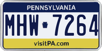 PA license plate MHW7264