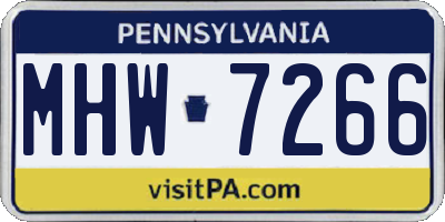PA license plate MHW7266