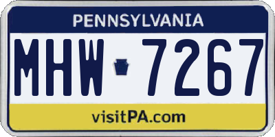 PA license plate MHW7267