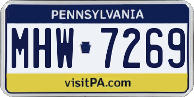 PA license plate MHW7269