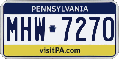 PA license plate MHW7270