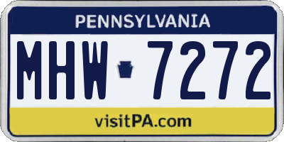 PA license plate MHW7272