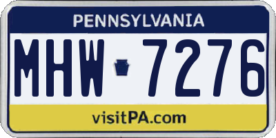 PA license plate MHW7276