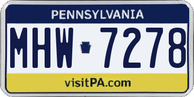 PA license plate MHW7278