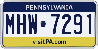 PA license plate MHW7291