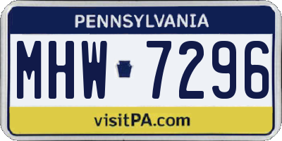 PA license plate MHW7296