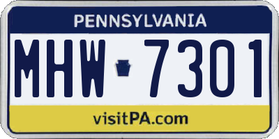 PA license plate MHW7301