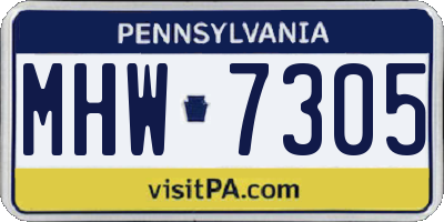 PA license plate MHW7305