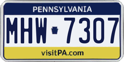 PA license plate MHW7307
