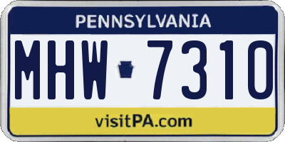 PA license plate MHW7310
