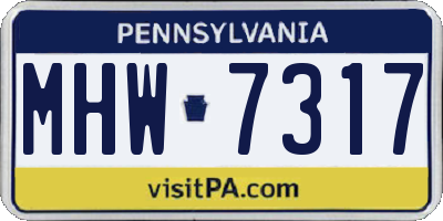 PA license plate MHW7317