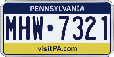 PA license plate MHW7321