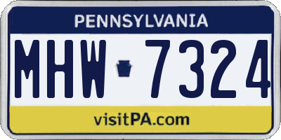 PA license plate MHW7324