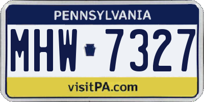 PA license plate MHW7327