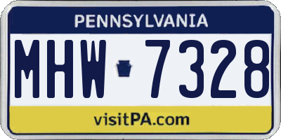 PA license plate MHW7328