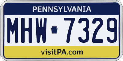 PA license plate MHW7329
