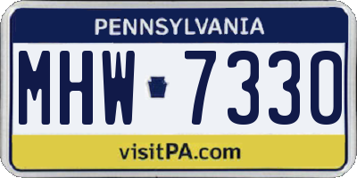 PA license plate MHW7330