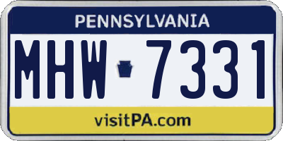 PA license plate MHW7331