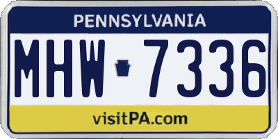 PA license plate MHW7336