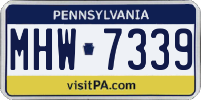 PA license plate MHW7339