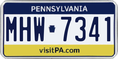 PA license plate MHW7341