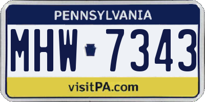 PA license plate MHW7343
