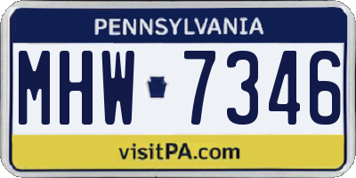 PA license plate MHW7346
