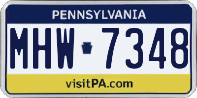 PA license plate MHW7348
