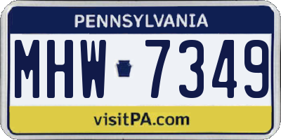 PA license plate MHW7349