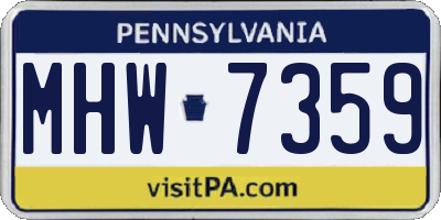 PA license plate MHW7359