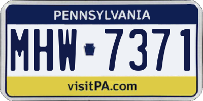 PA license plate MHW7371