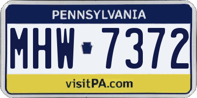 PA license plate MHW7372