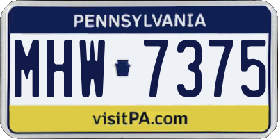 PA license plate MHW7375