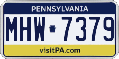 PA license plate MHW7379