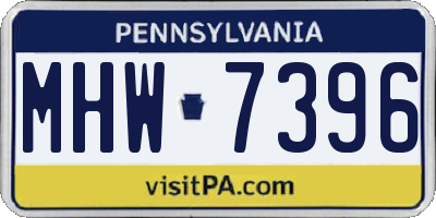PA license plate MHW7396