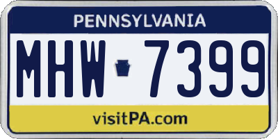 PA license plate MHW7399