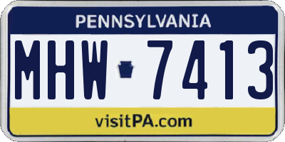 PA license plate MHW7413