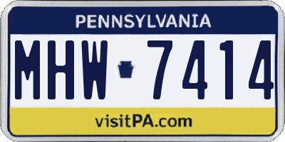 PA license plate MHW7414